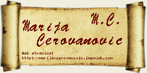 Marija Cerovanović vizit kartica